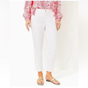 NWT Lilly Pulitzer Montoya Chino Pant Resort White Size 10 Preppy Coastal
